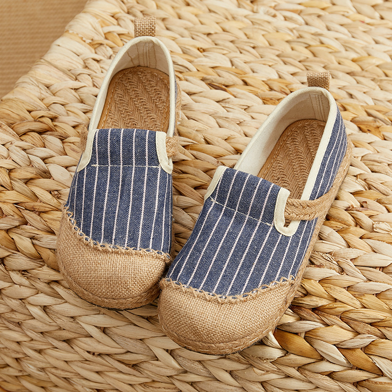 Women'S Shoes Vegan - Careaymade-kobiety w paski z lnu płótno