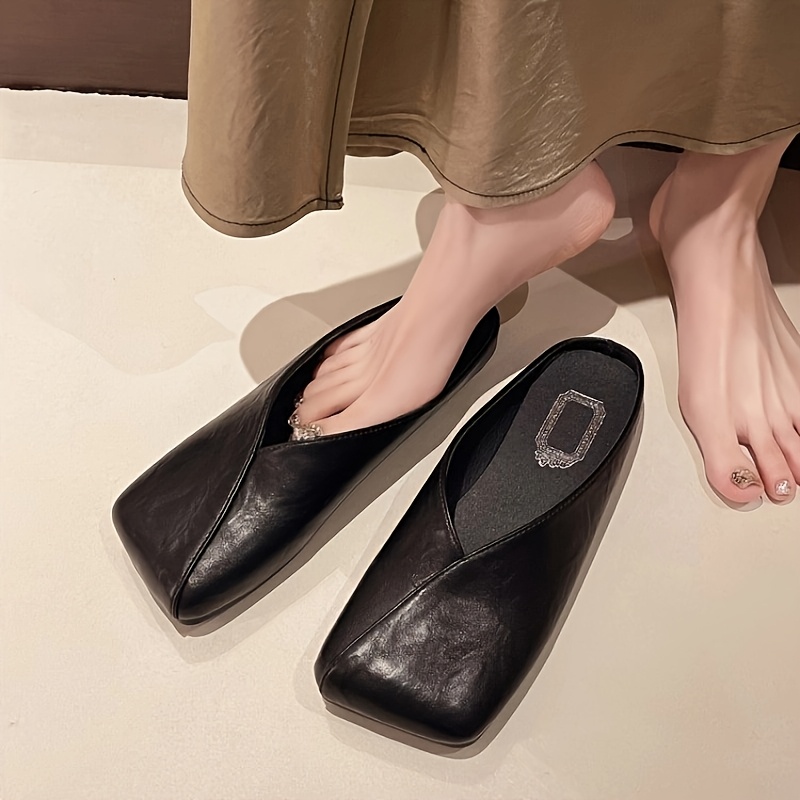 Slip On Mule Flat - Wiosenno-letnie, uniwersalne, wsuwane klapki damskie z