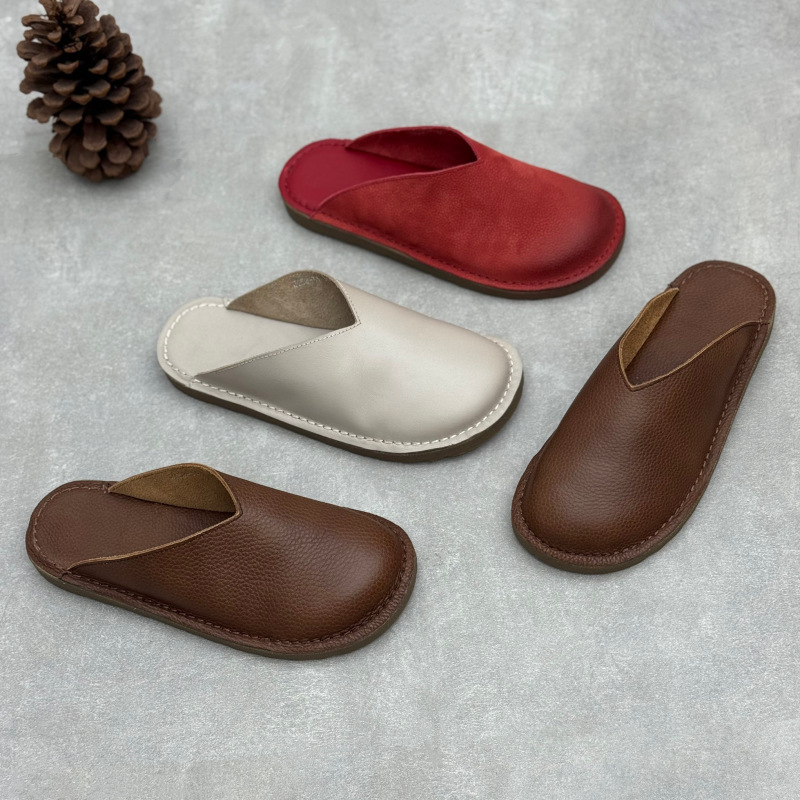 Slip On Mule Flat - Ręcznie Robione Skórzane Klapki Damskie 2025