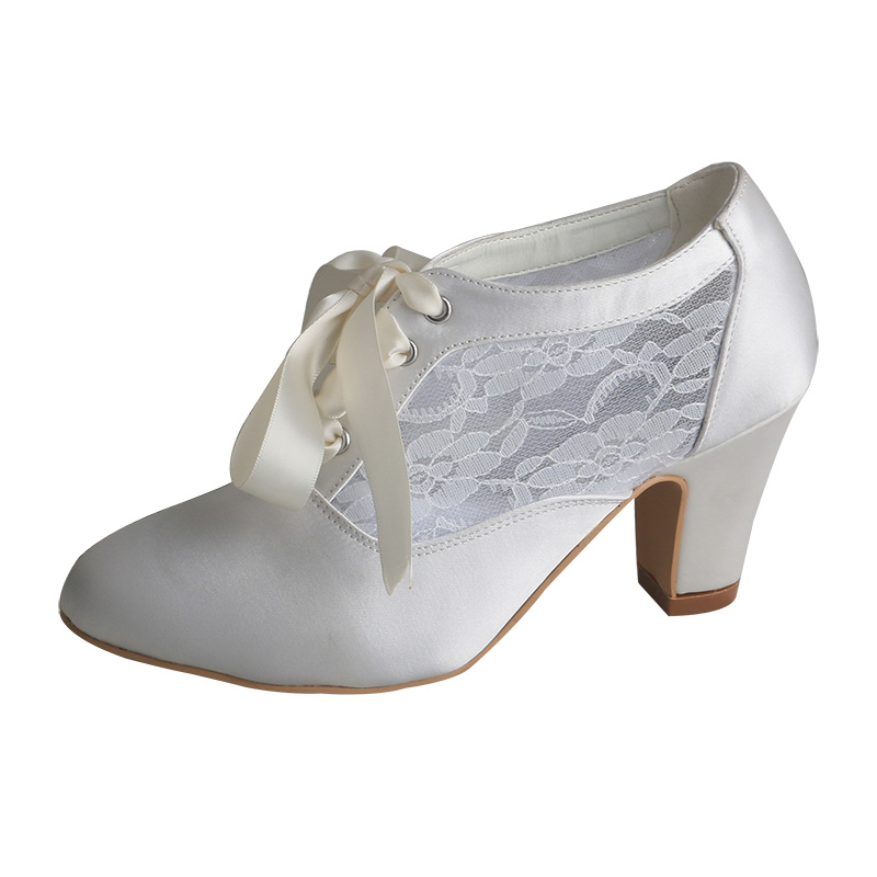 Ribbon Tie Heel - Personalizowane buty ślubne na słupku, botki,
