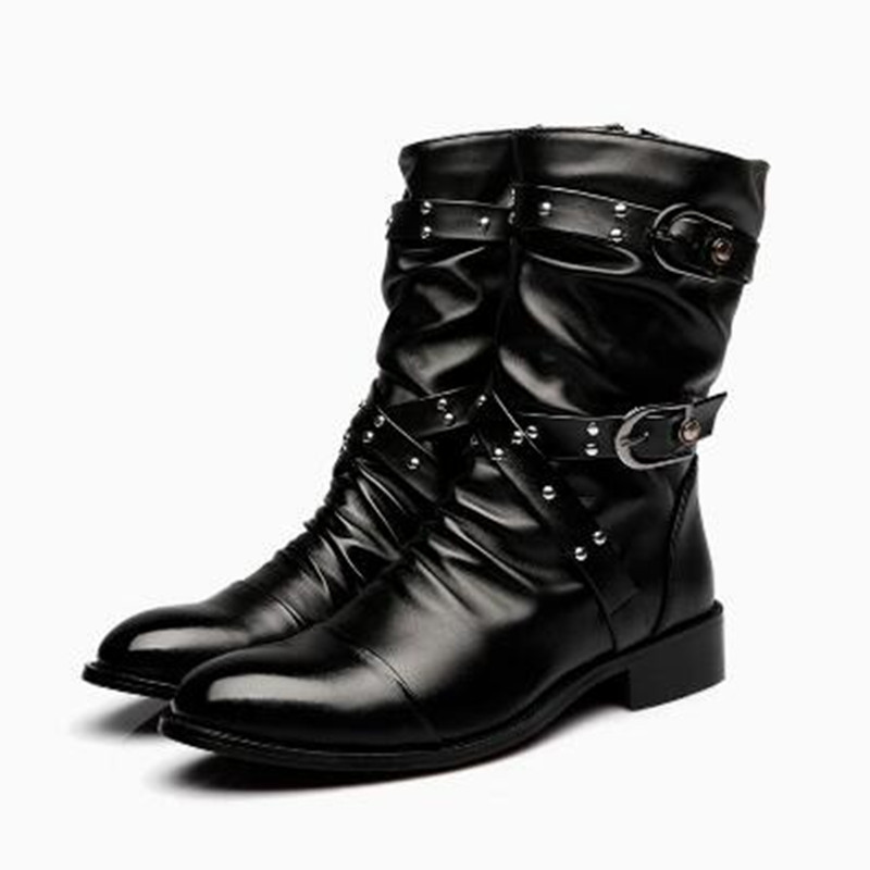 Women'S Shoes Chelsea - Modne męskie skórzane buty do połowy