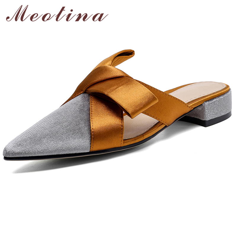 Slip On Mule Flat - Meotina sandały na płaskim obcasie szpiczasty