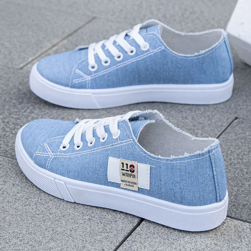 Women Shoes Store - Damskie płócienne sneakersy na wiosnę i