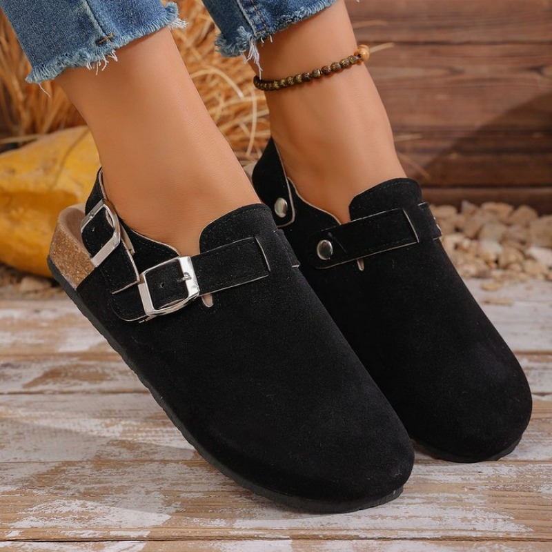 Women'S Shoes With Arch Support - Damskie mule ze skóry zamszowej Crestar