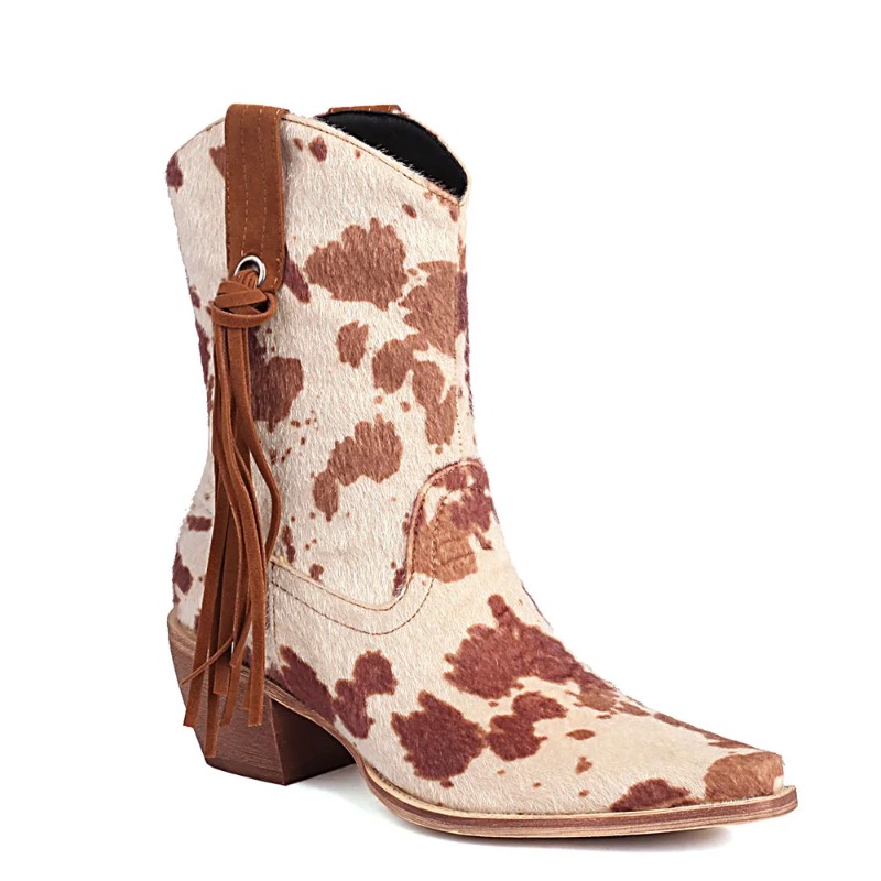Women'S Shoes Big Feet - Nowe Botki Kowbojskie z Końskiego Włosia