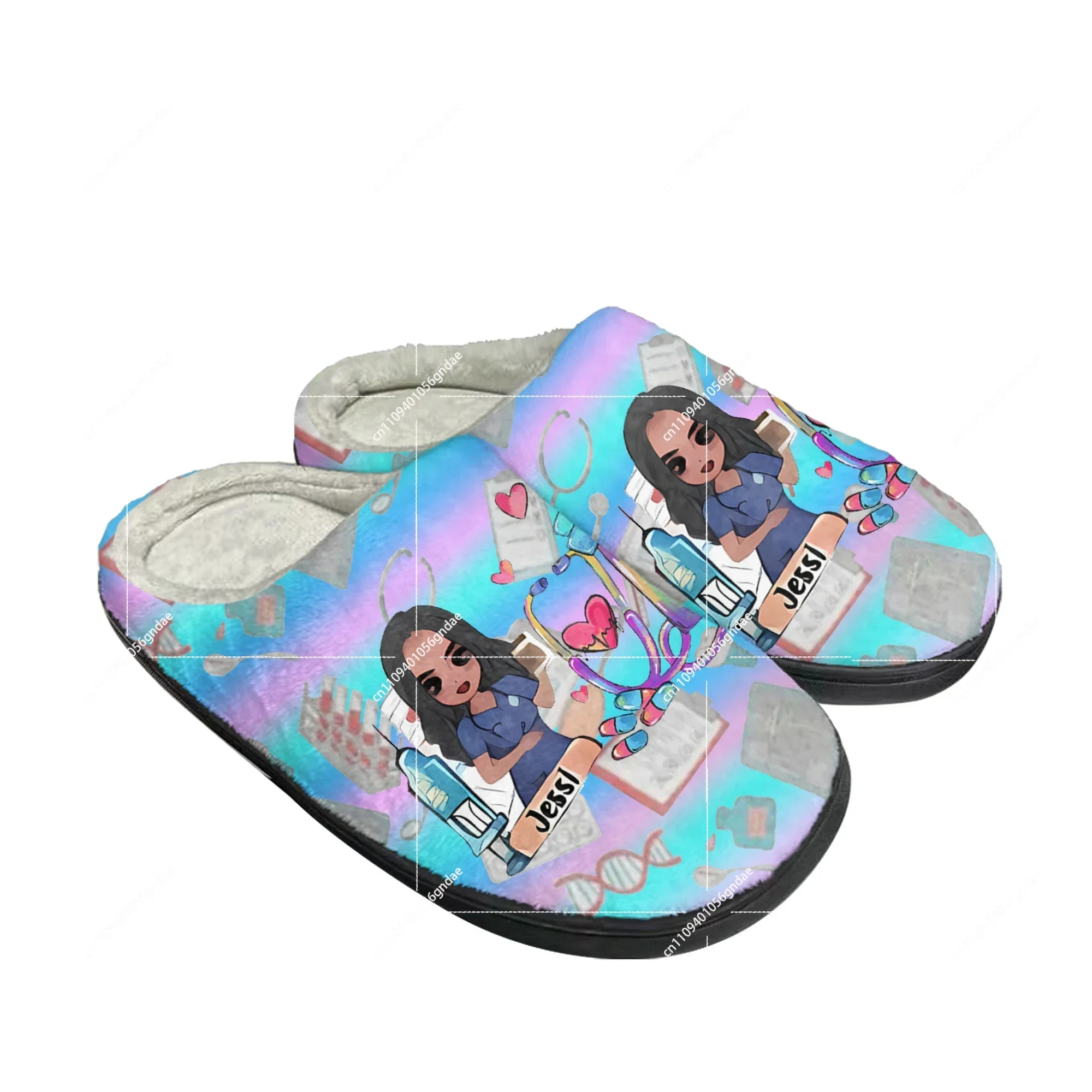 Women'S Shoes Nursing - Urocze kreskówkowe kapcie pielęgniarki, domowe bawełniane