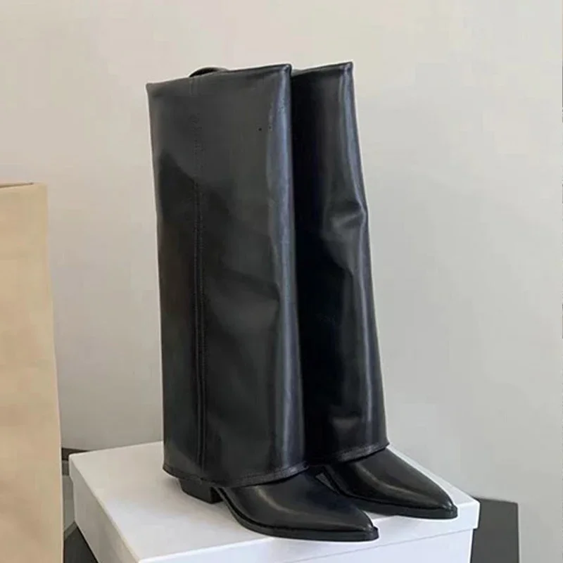 Women'S Shoes Chelsea - Damskie kozaki za kolano na obcasie,