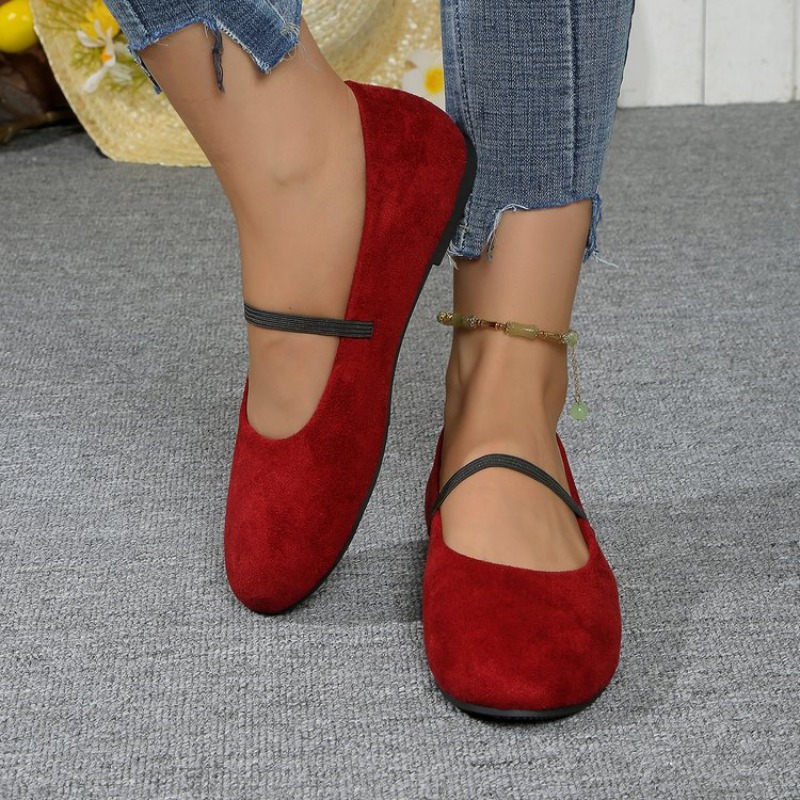 Women'S Shoes Round Toe - Baletki damskie z okrągłym noskiem, elastyczne,