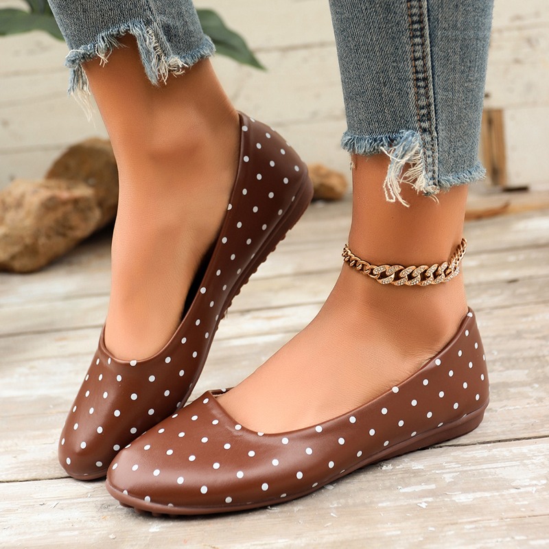 Damskie białe baleriny w kropk – Women'S Shoes Round Toe recenzja i cena