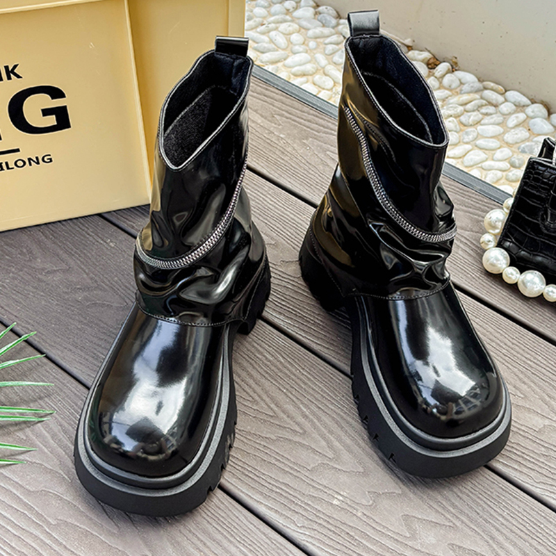 Platformy Skórzane Buty Zimowe – Women'S Shoes Chelsea recenzja i cena