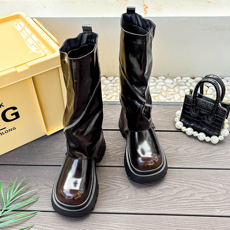 Platformy Skórzane Buty Zimowe – Women'S Shoes Chelsea recenzja i cena