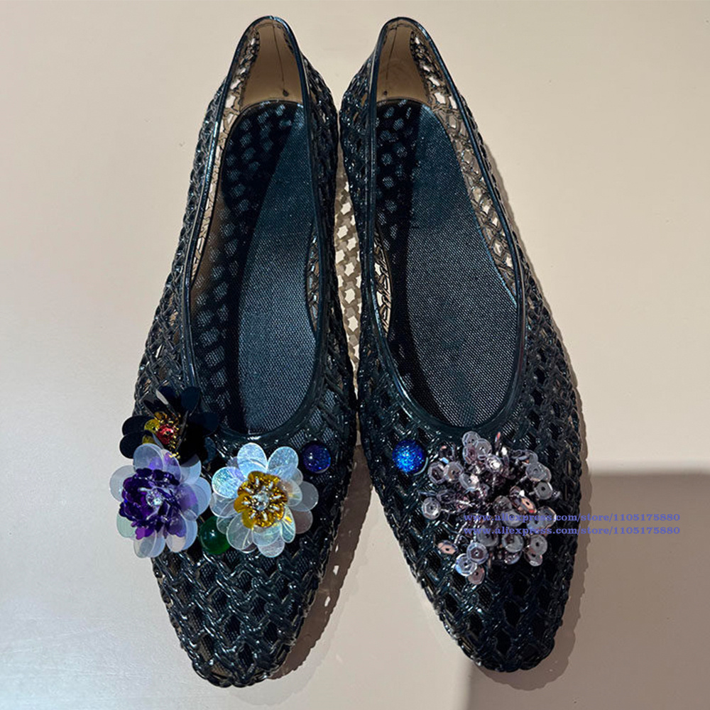 Złote brokatowe ażurowe płaski – Slip On Mule Flat recenzja i cena