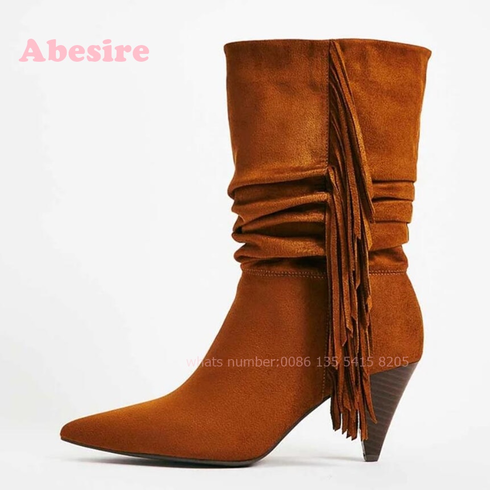 White Cone Heel Fringe Shoes V – Women'S Shoes Vegan recenzja i cena