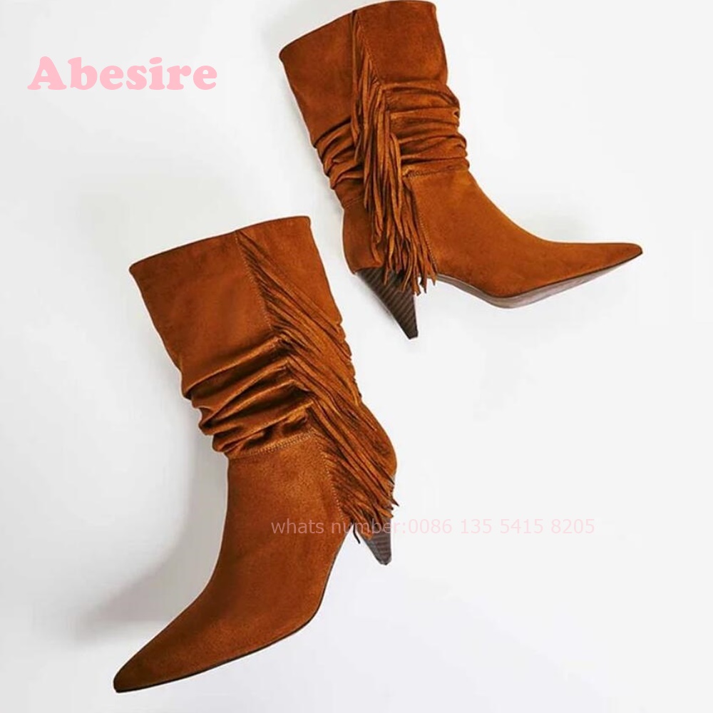 White Cone Heel Fringe Shoes V – Women'S Shoes Vegan recenzja i cena