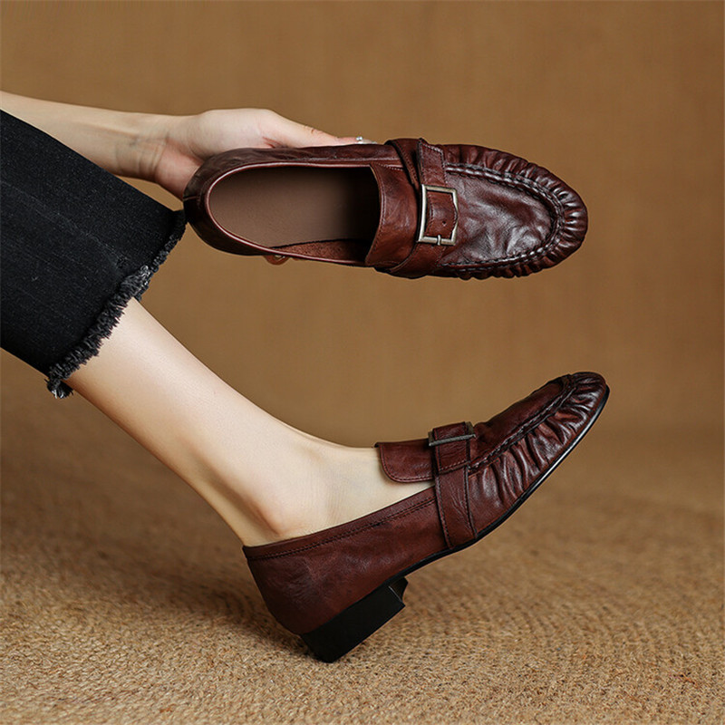 New Autumn Genuine Leather Wom – Women'S Shoes Round Toe recenzja i cena