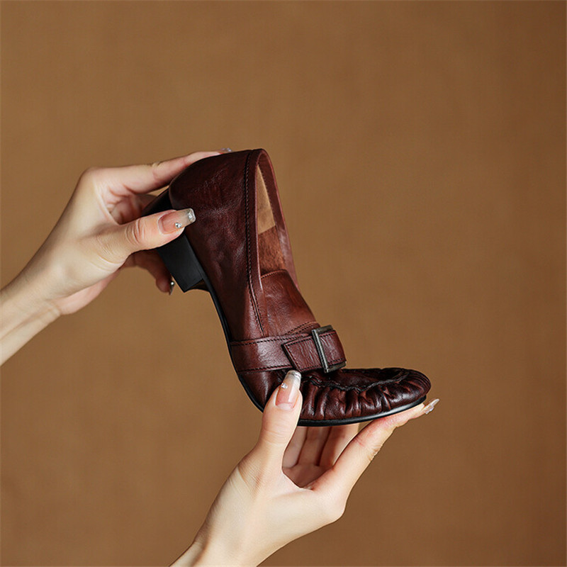 New Autumn Genuine Leather Wom – Women'S Shoes Round Toe recenzja i cena