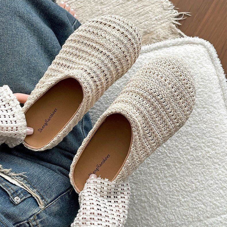 Damskie klapki z rafii, tkane, – Slip On Mule Flat recenzja i cena