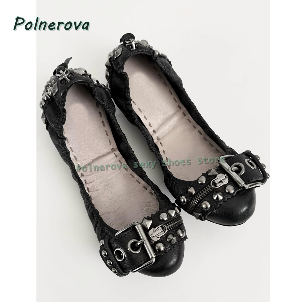 Buty Mary Jane z nitowaną klam – Women'S Shoes Round Toe recenzja i cena