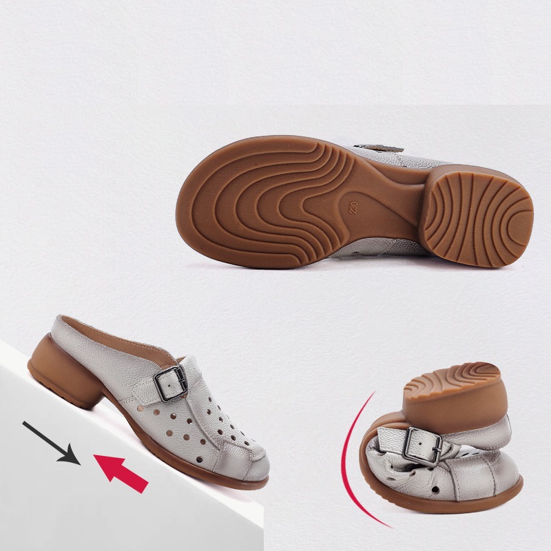 Nowe skórzane sandały damskie  – Slip On Mule Flat recenzja i cena