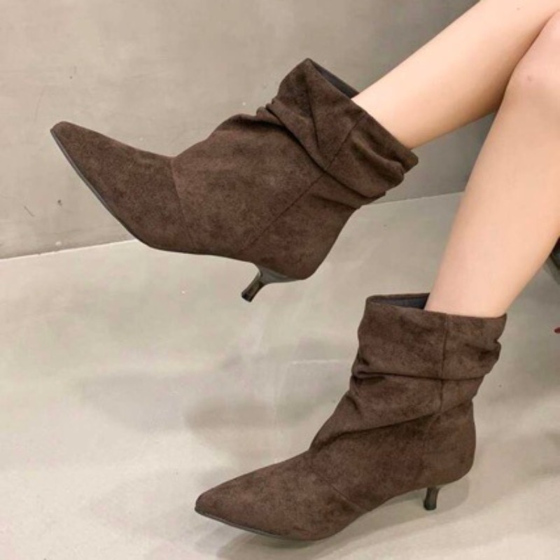 Brązowe Retro Eleganckie Botki – Women'S Shoes Chelsea recenzja i cena