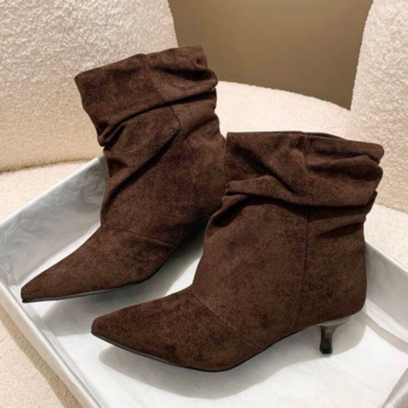 Brązowe Retro Eleganckie Botki – Women'S Shoes Chelsea recenzja i cena
